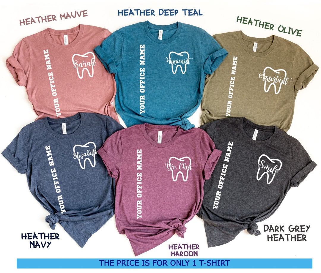 Personalized Dental Office Shirt: Custom Tooth Graphic Tee, Dental ...