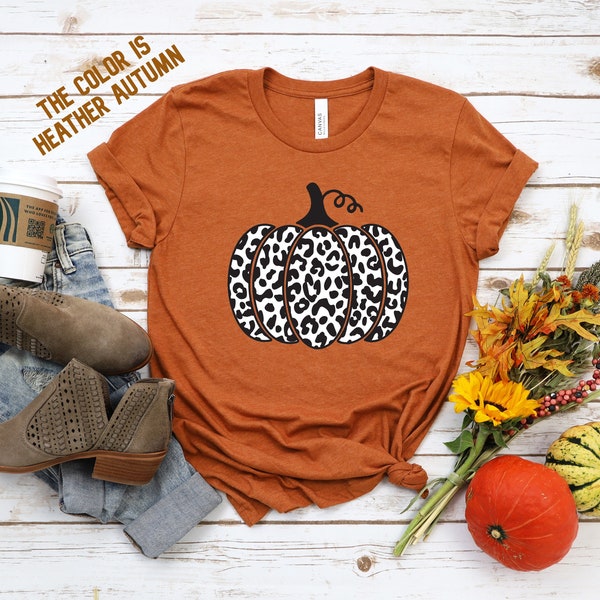 Leopard Pumpkin Shirt, Leopard Pumpkin Tee, Fall Pumpkin Tee, Leopard Pumpkin Women Shirt, Halloween Pumpkin Shirt, Leopard Fall Shirt