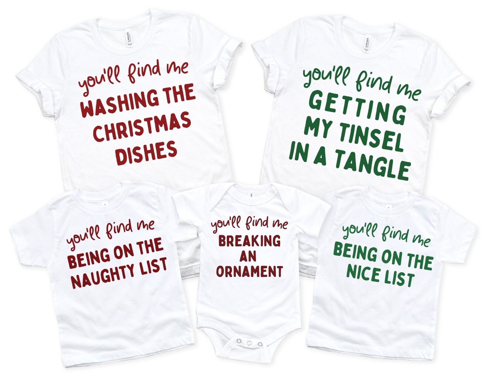 My Graphic Store Family Matching T-Shirts – Funny Father Son Mom Daughter Baby Christmas Gifts, 100% Cotton, Multi-Color