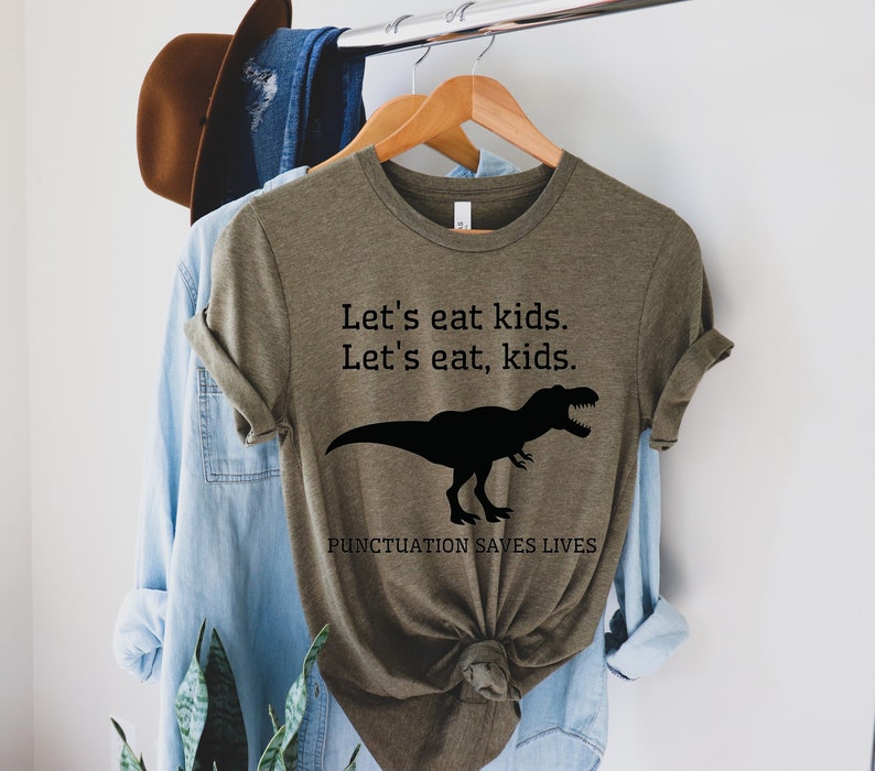 Funny Grammar Shirt, Punctuation Shirt, Let's Eat Kids Let's Eat, Kids, English Teacher Shirt, Punctuation Saves Lives Shirt, Commas Save image 4