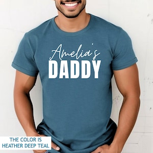 Custom Daddy Shirt with Kid's Name image 1