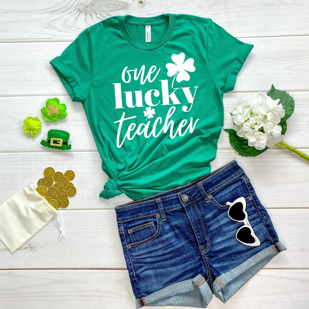 One Lucky Teacher Shirt, Gold St. Patricks Day Shirt, St...