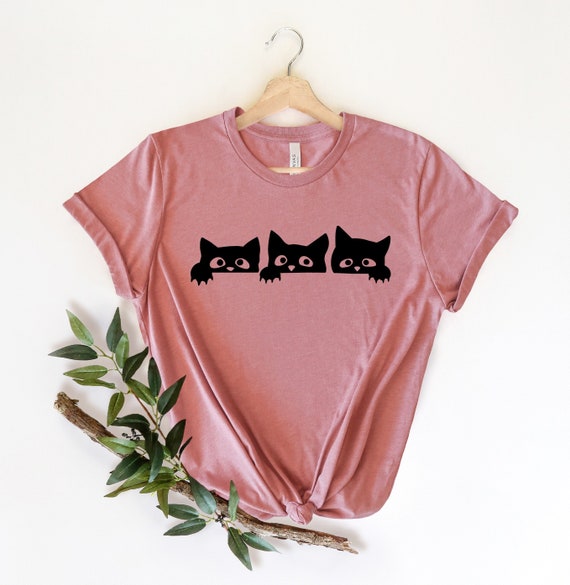 Three Black Cats Shirt - Cat Lover Halloween Fall Tee