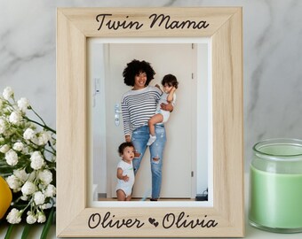 Twins First Mother's Day Frame: Personalized New Mom Gift Mom of
