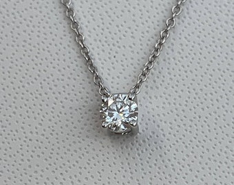 Floating Necklace in 10k White Gold with 4mm Lab Grown Diamond