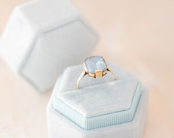 light blue ring box