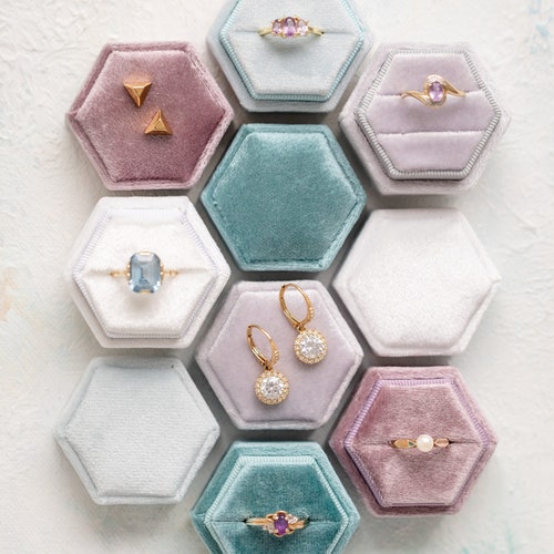 9 Colors Velvet Ring Box Engagement Ring Box Double and Etsy