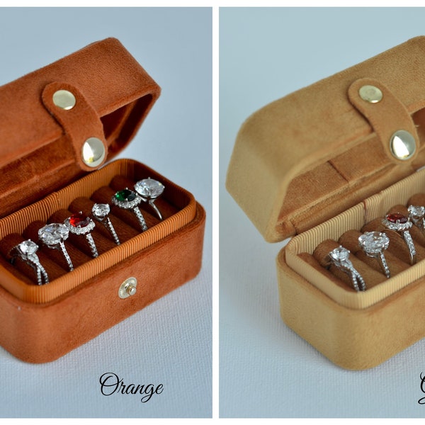 14 Colors- Minimal Velvet Ring Box,Personalized Ring Box, Jewelry Organizer