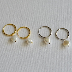 18K Gold Filled Baroque Pearl Drop Dangle Earring,Dainty Earrings,Freshwater Pearl Earrings