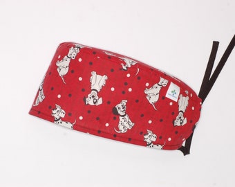 101 Dalmatians surgical cap with straps for doctors, nurses, dentists