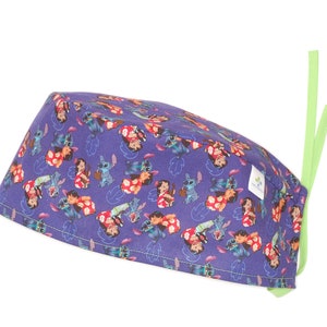 Lilo & Stitch surgical cap with straps for doctors, nurses, dentists