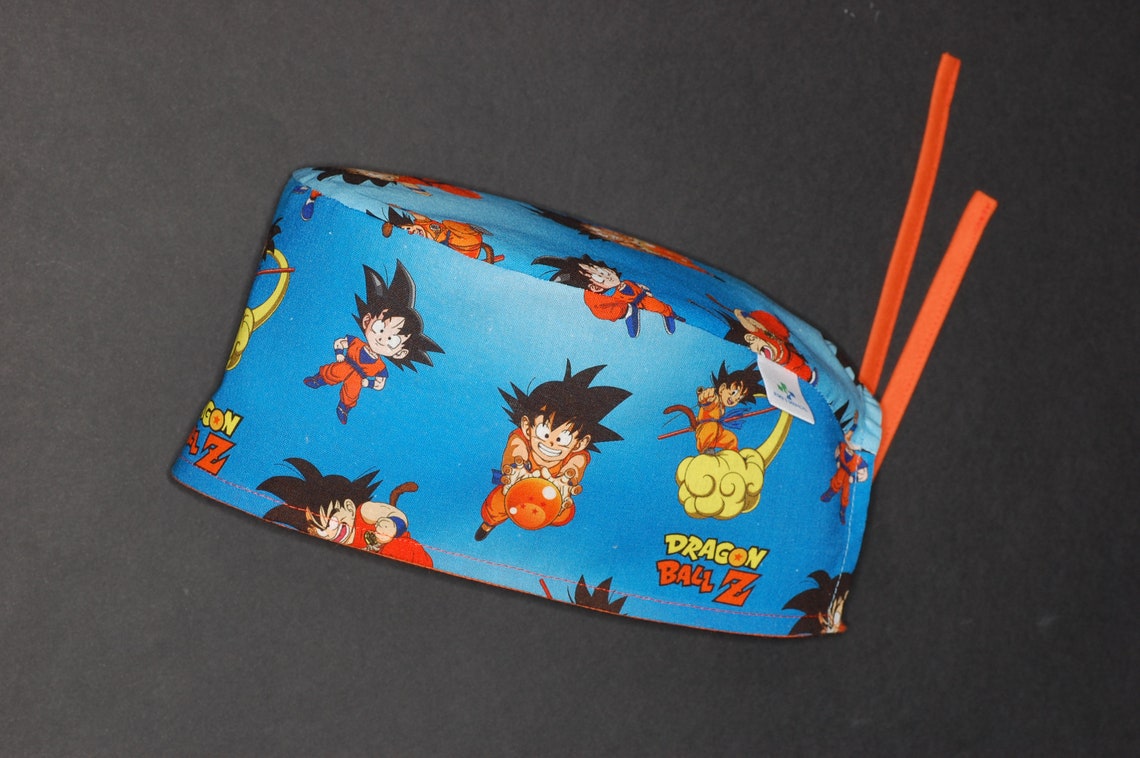 Dragon Ball Z Blue surgical cap with straps for doctors Etsy