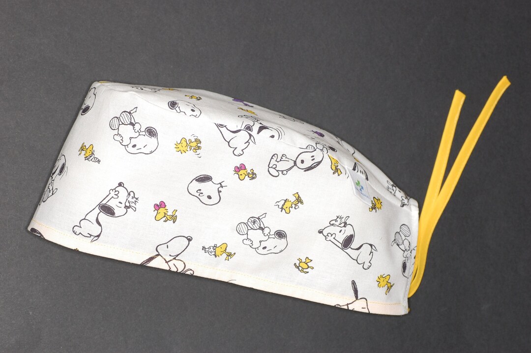 Snoopy and Woodstock Surgical Cap With Ribbons for Doctor, Dentist ...