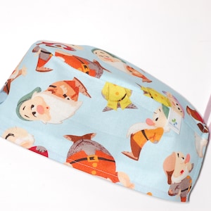 Snow White surgical cap with straps for doctors, nurses, dentists