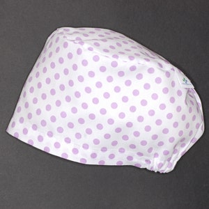 Polka dots elastic surgical cap for doctors, nurses, dentists