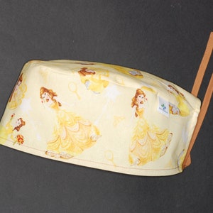 Beauty and the Beast surgical cap with straps for doctors, nurses, dentists