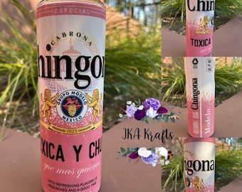 Cabrona Chingona Toxica y Chula 20 oz. tumbler stainless steel with sliding slid and straw | personalized tumbler | customized cup