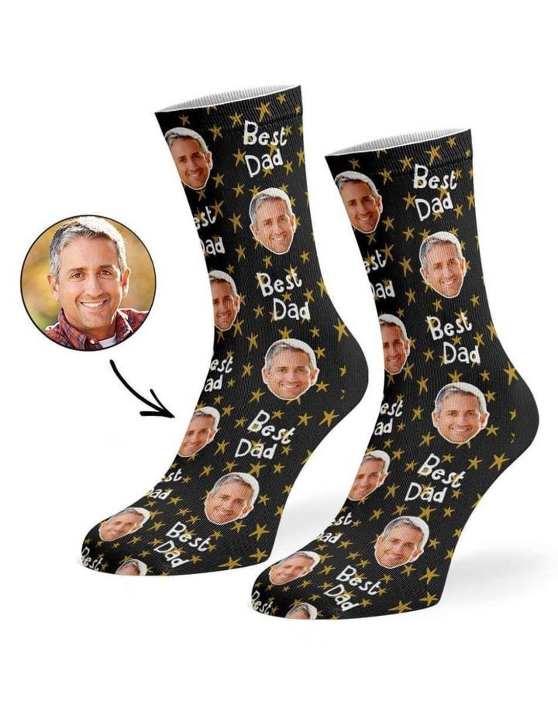 Custom Best Dad Face Socks Personalized Face Socks Dad Socks Etsy