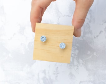 Tiny Shell Polymer Clay Studs with Nickel-Free Titanium Posts | Sensitive Ears | Lightweight | Gift Idea | Nature Inspired