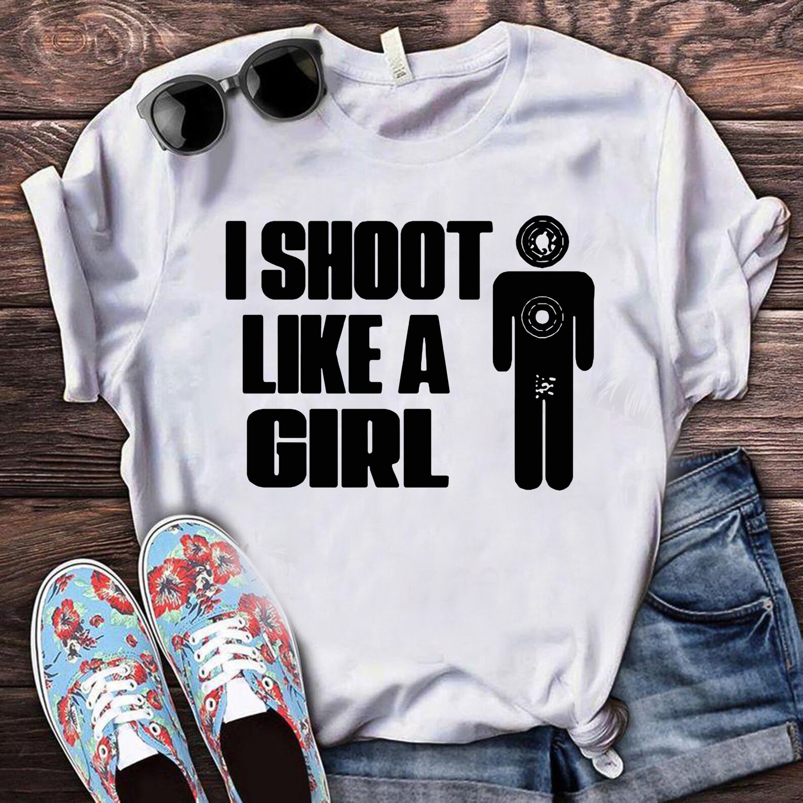 I Shoot Like A Girl Tshirt Etsy