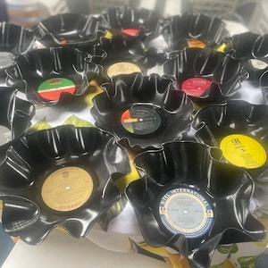 Vinyl Record Bowls Handmade from vintage upcycled vinyl records.(Perfect for catchall, keys, decoration)