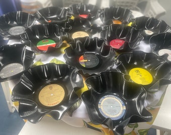 Vinyl Record Bowls Handmade from vintage upcycled vinyl records.(Perfect for catchall, keys, decoration)