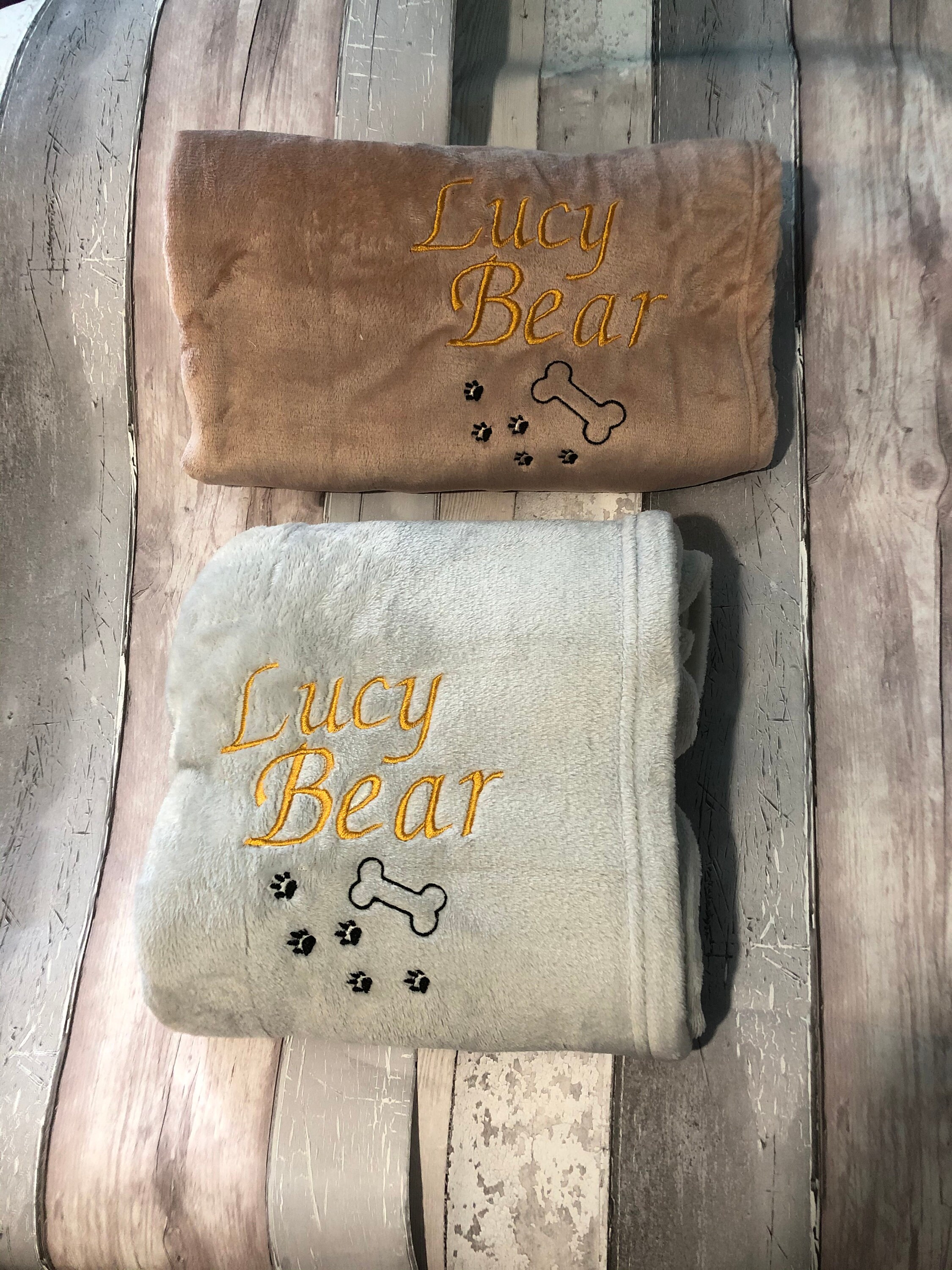 Personalised embroidered dog blankets Etsy