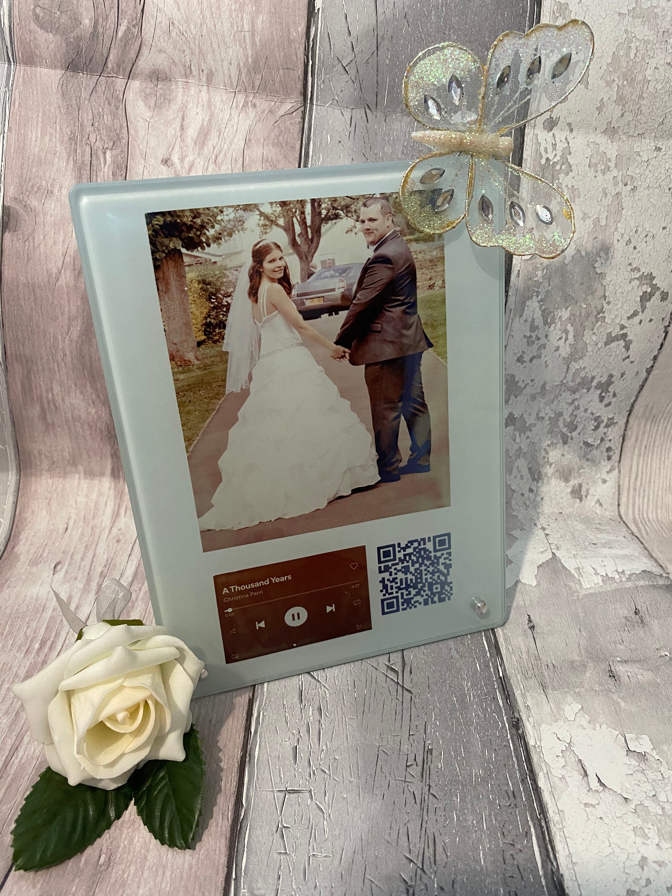 Personalised photo frame with QR code Etsy