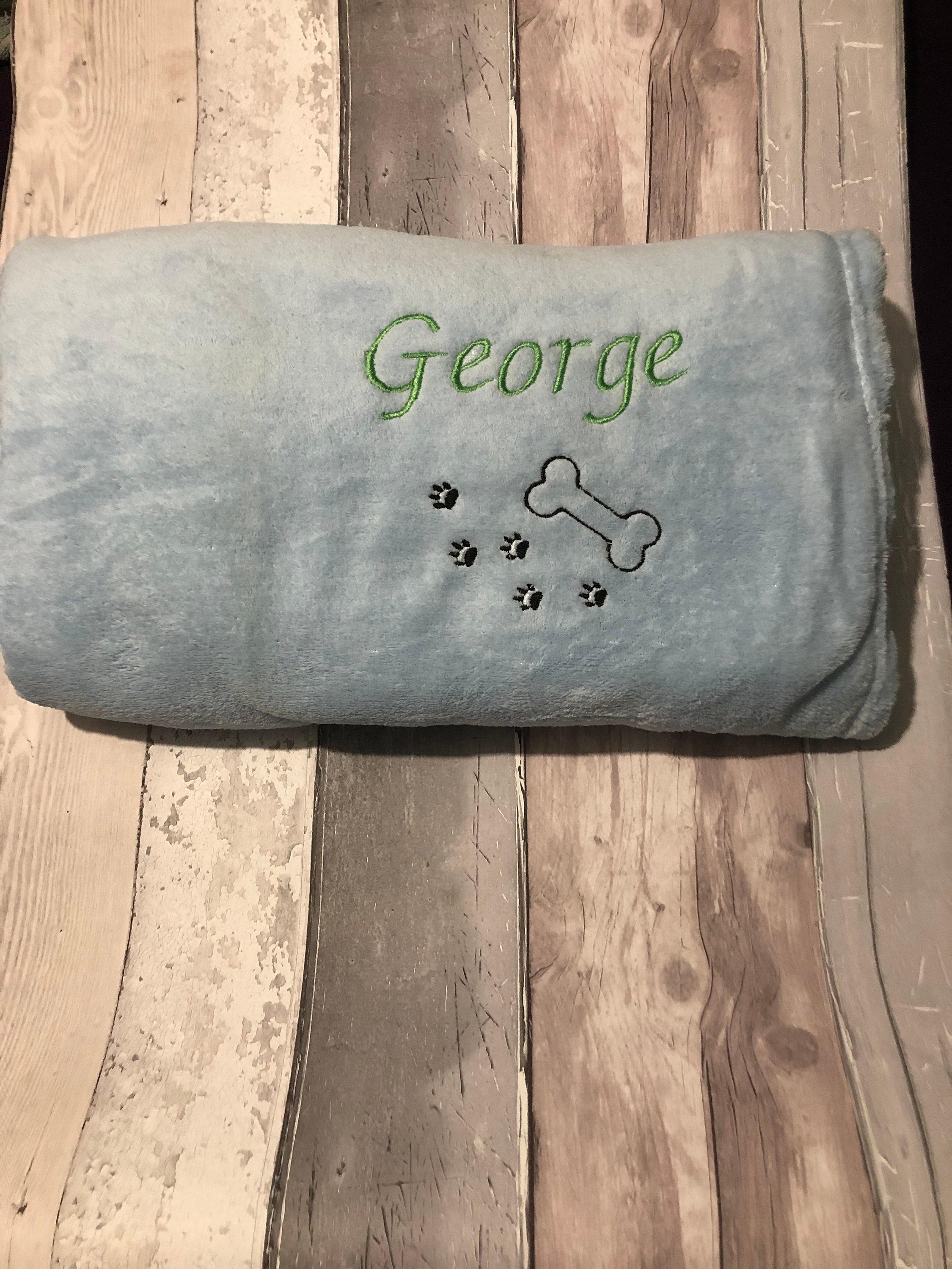 Personalised embroidered dog blankets Etsy