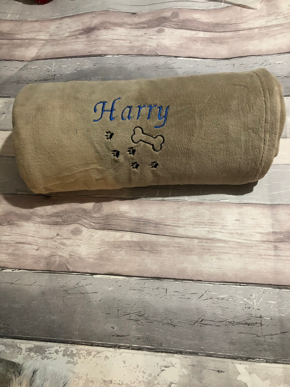 Personalised embroidered dog blankets Etsy