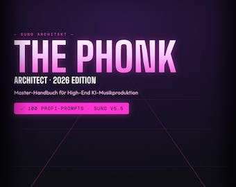 Suno Architect - the PHONK - 100 Professional Prompts for Suno v5.5 | Drift, Memphis & Brazilian Phonk | AI Manual German PDF Instant Download