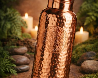 Copper bottle - Flower of Life - 650ml