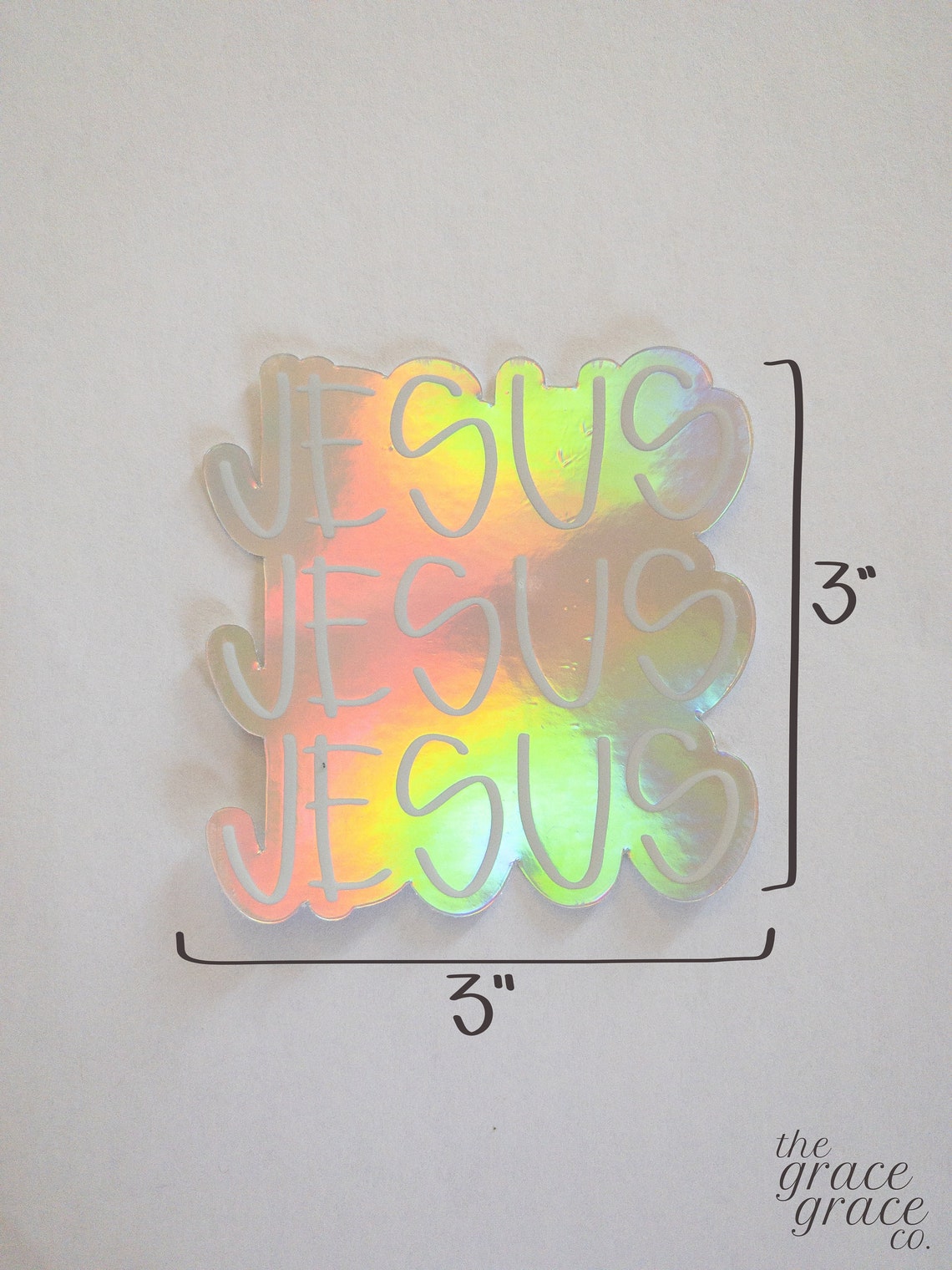 Jesus Jesus Jesus Holographic Sticker - Etsy