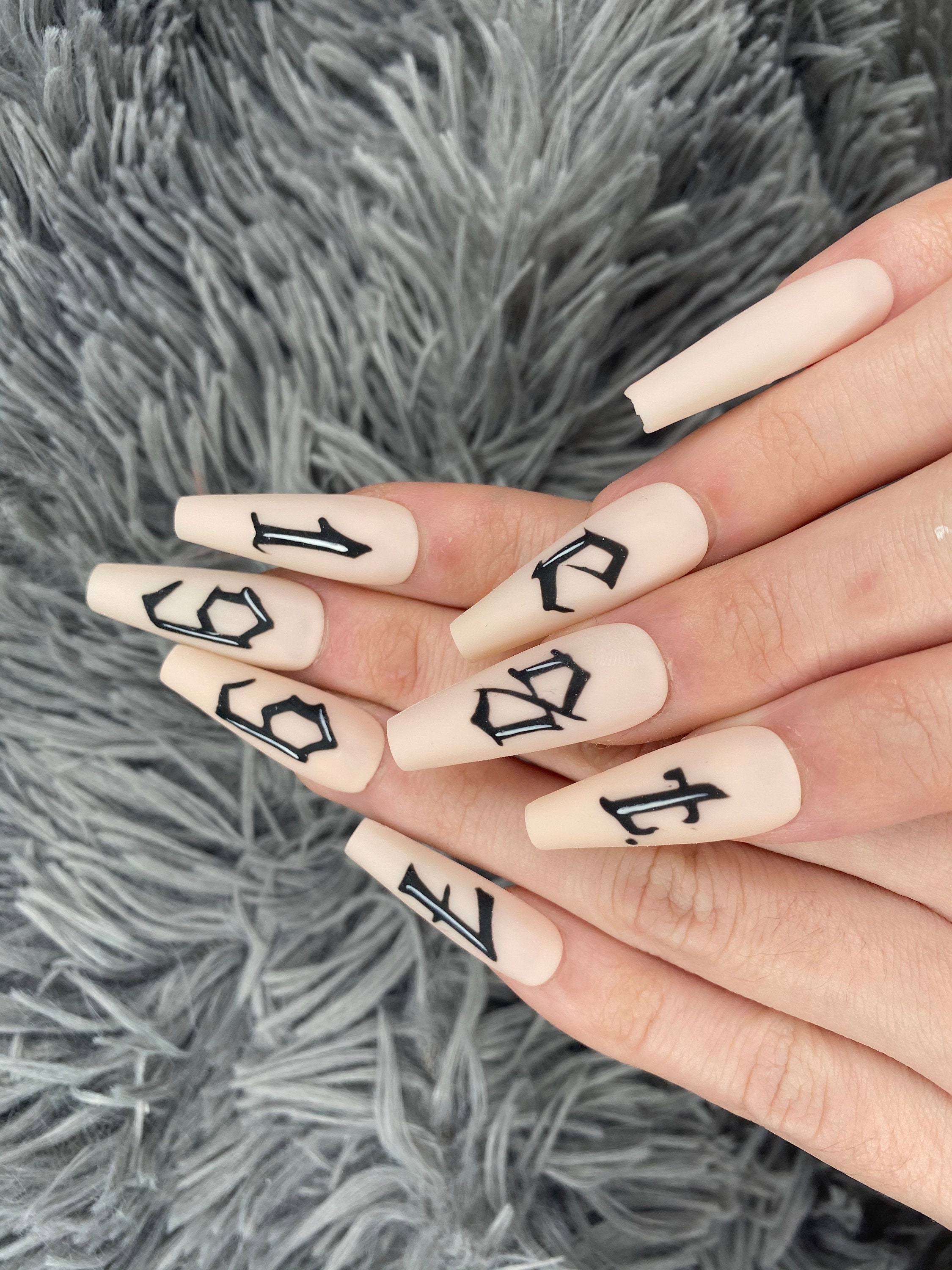 Press on Nails Matte Made for Birthday Press on Nail Coffin - Etsy press-on-nails-matte-made-for-birthday-press-on-nail-coffin-etsy