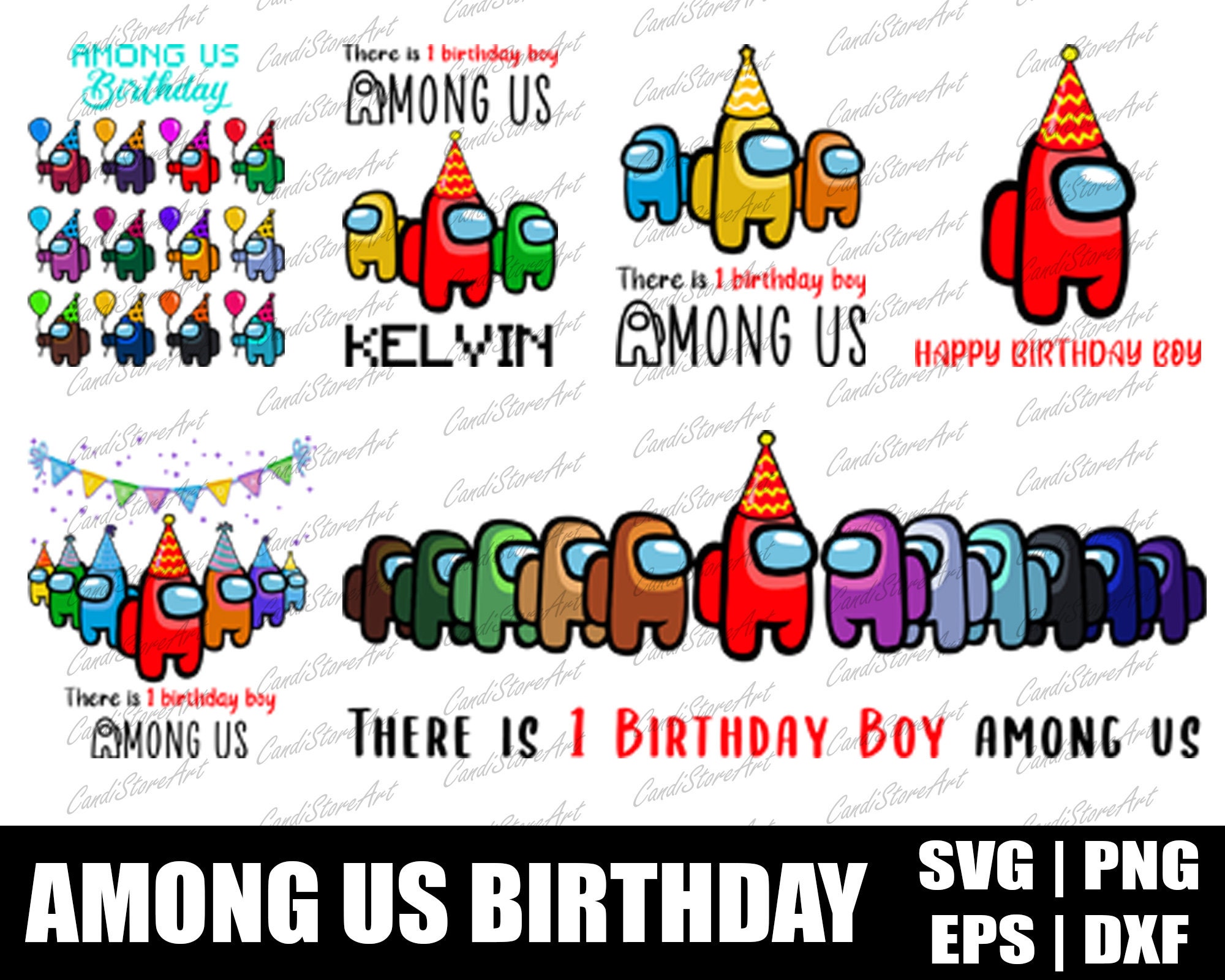 Download Among Us Svg Happy Birthday svg Among Us Birthday There | Etsy