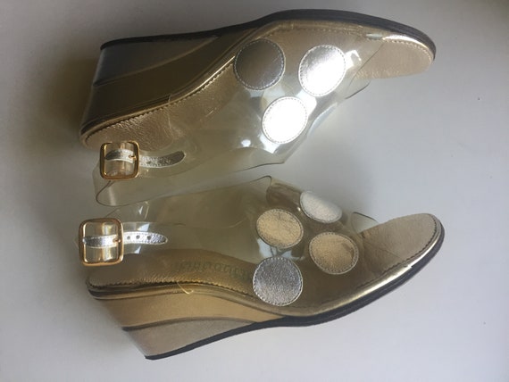 60s vintage clear dots platform wedge - image 1