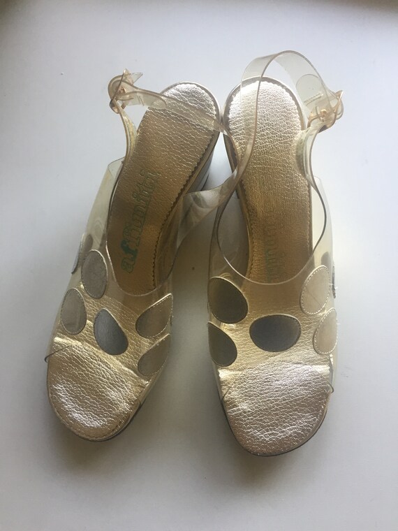 60s vintage clear dots platform wedge - image 2