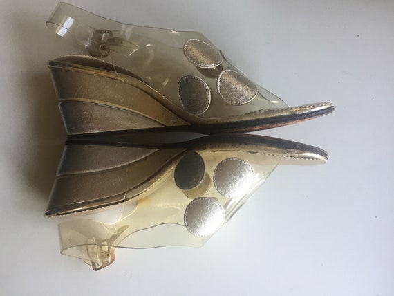 60s vintage clear dots platform wedge - image 3