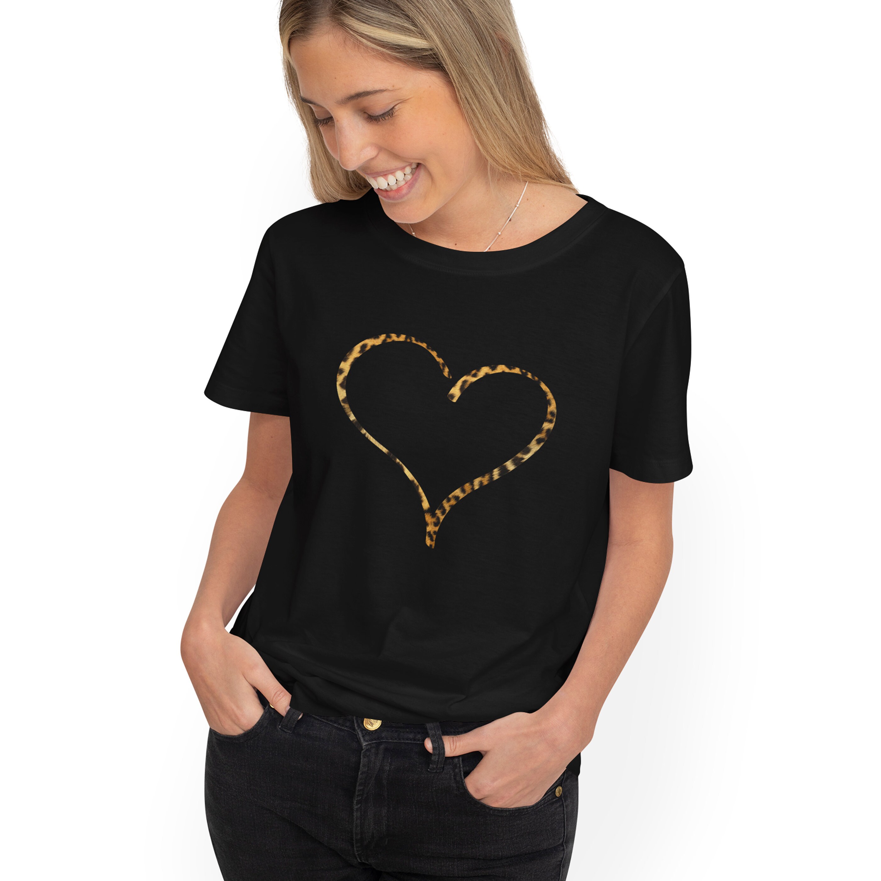 Discover Leopard Love Heart Print | Casual Tshirt Ladies | Cotton | Summer T-Shirt