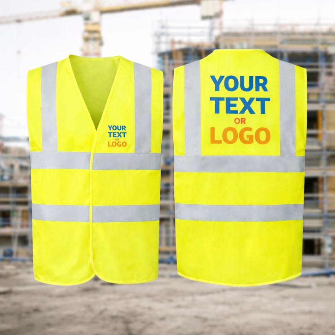 Custom Printed Hi Vis Vest / Jacket – Personalised Safety Gear With ...