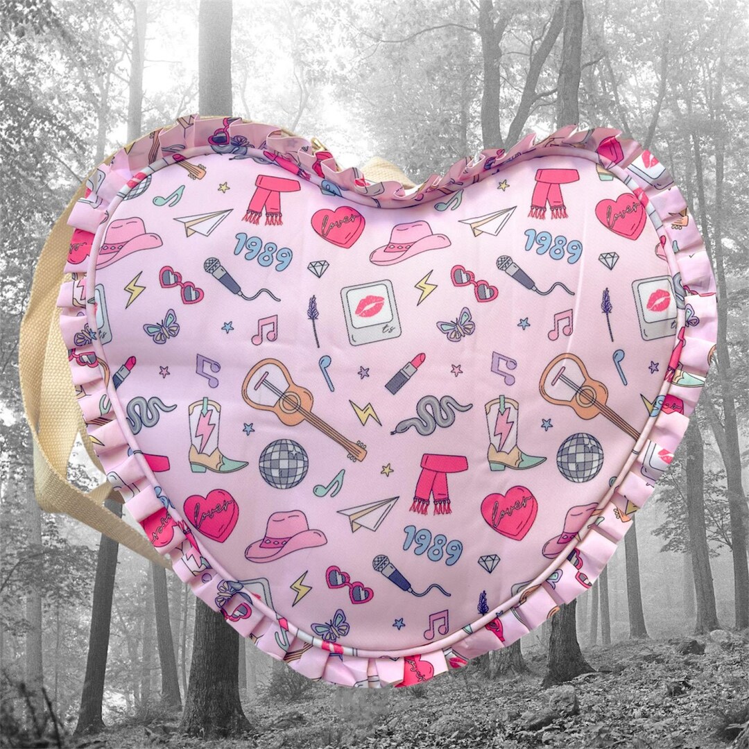 Pink Ruffly Backpack Pink Swift Icons Heart Ruffle Backpack - Etsy