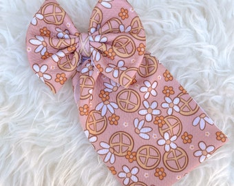 Boho Peace Daisy Print Schleife