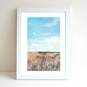 Autumn Field Gouache Illustration Art Print, A4 art print, Gouache painting, Landscape art print, Wall deco, Forest art print, postcard