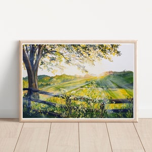 Automne Forêt Gouache Art Print, Impression d'art A4, Peinture à la gouache, Impression d'art paysage, Déco murale, Impression d'art forêt, carte postale, A5, A6