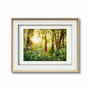 Impression d'art aquarelle forêt d'automne, impression d'art A4, peinture aquarelle, impression d'art paysage, déco murale, impression d'art forêt, carte postale, A5, A6