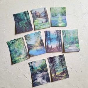 Paquete de pegatinas 9pcs, Paquete de pegatinas originales, Pegatinas de paisaje, Pegatinas para scrapbooking, pegatinas para diarios, pegatinas de regalo, diario de arte