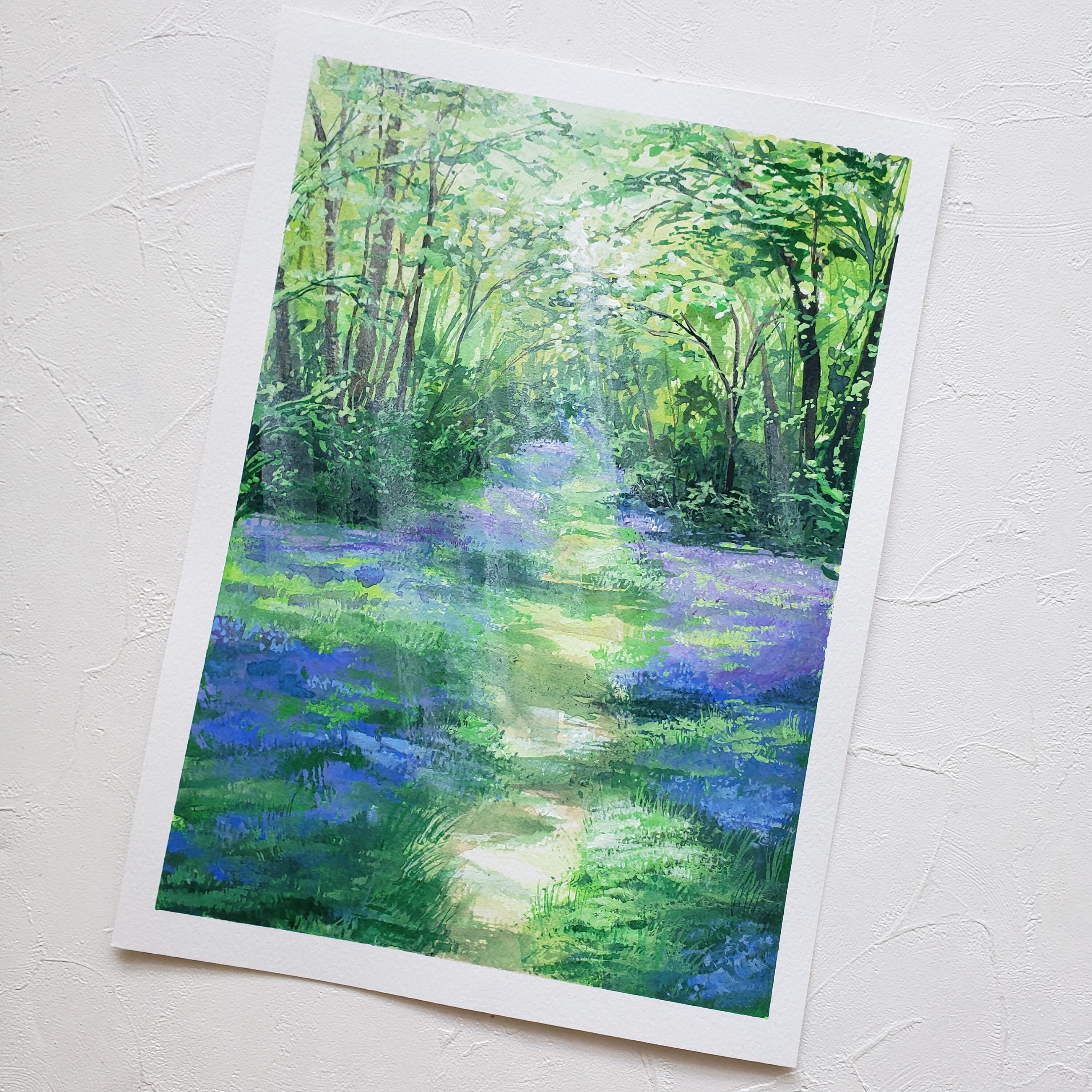 ブルーベルフォレスト グアッシュ オリジナル絵画、グアッシュ絵画