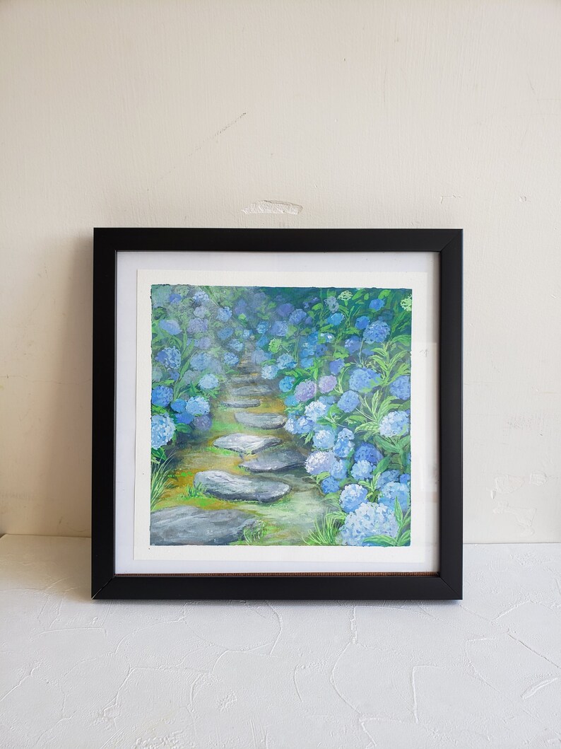 Hydrangea Gouache Art Print A4 Art Print Gouache Painting Etsy
