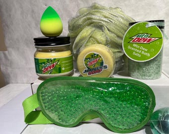 Handmade Deluxe Mountain Dew Inspired Bath Gift Set With Mtn Dew