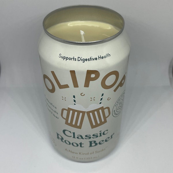 Olipop Classic Root Beer 12 oz Root Beer Scented Candle from Cute Recycled Can